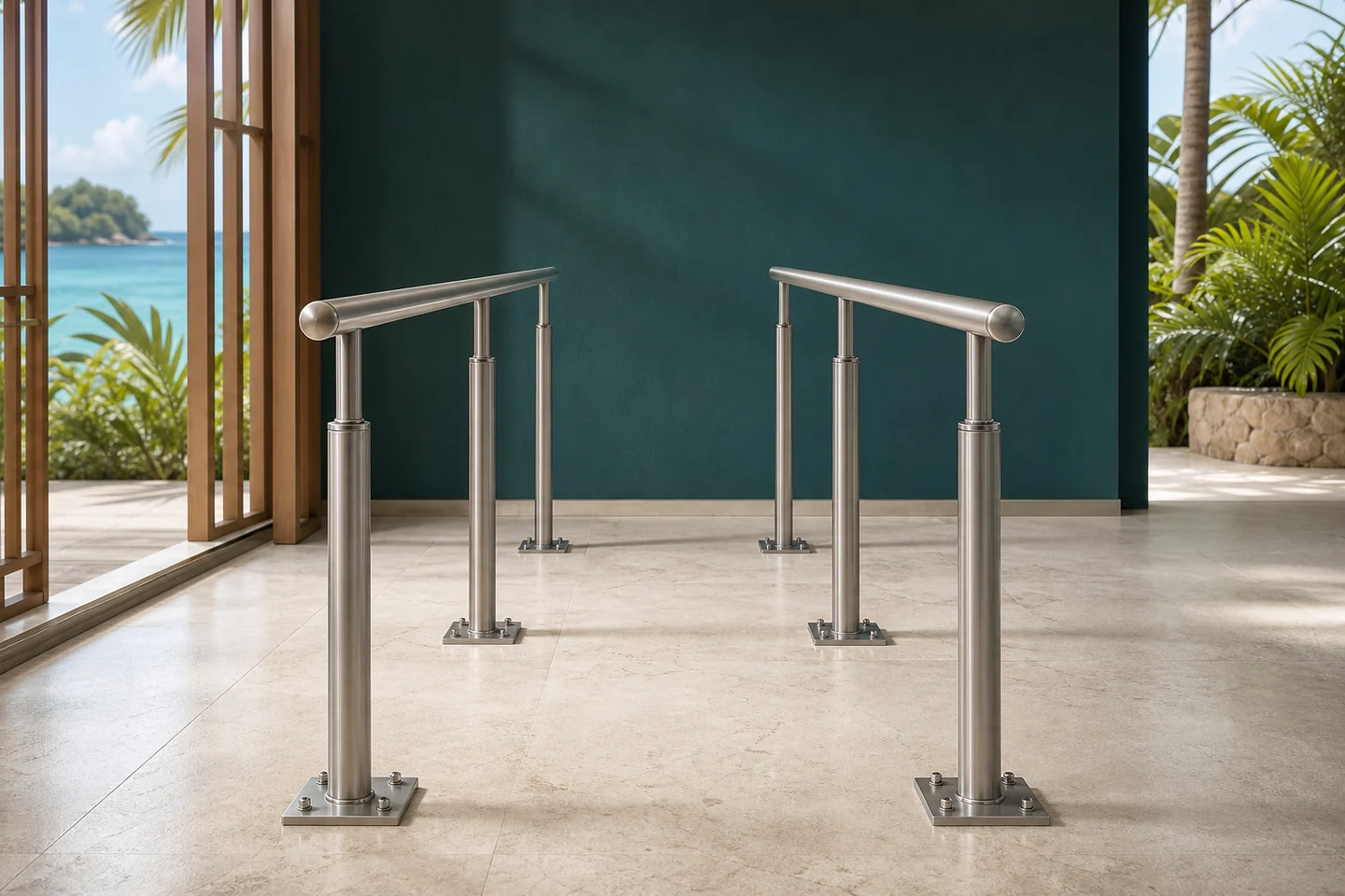 Barres parallèles de marche INFINEA Access Parallel en inox marin