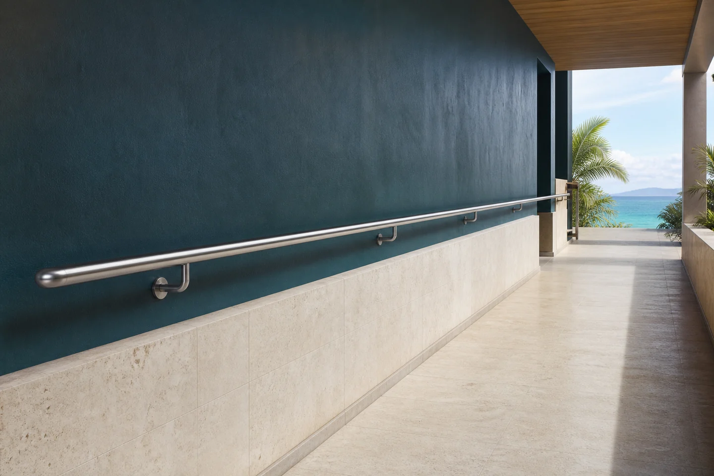 Main courante continue INFINEA Access Path en inox marin
