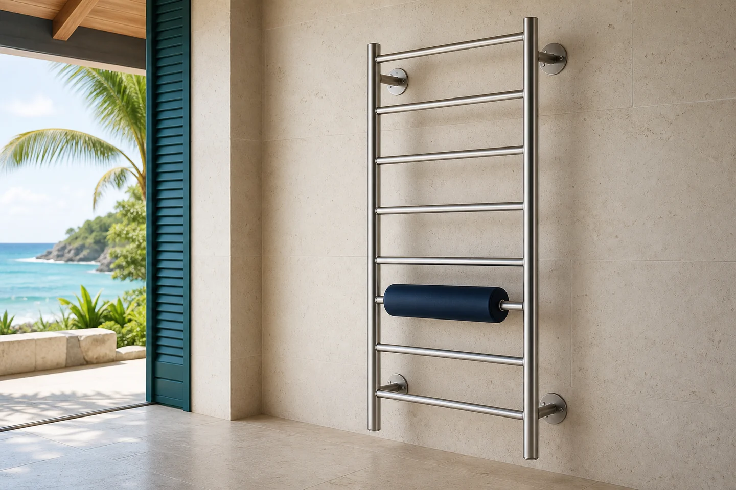 Espalier INFINEA Marine Wall en inox marin dans un hôtel en bord de mer